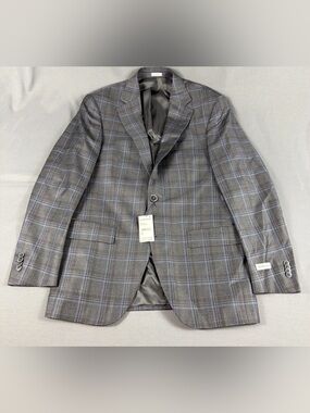 Peter Millar Sport Coat Flynn Checks 38R Charcoal Wool NWT MSRP $795